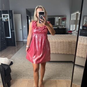 Yoana Baraschi Vibrant Pink Ruffled Top